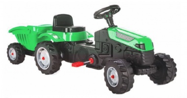 Трактор Active с ремарке зелен 07316