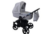 Adbor-Бебешка количка Piuma 3в1 цвят: светло сив лен
